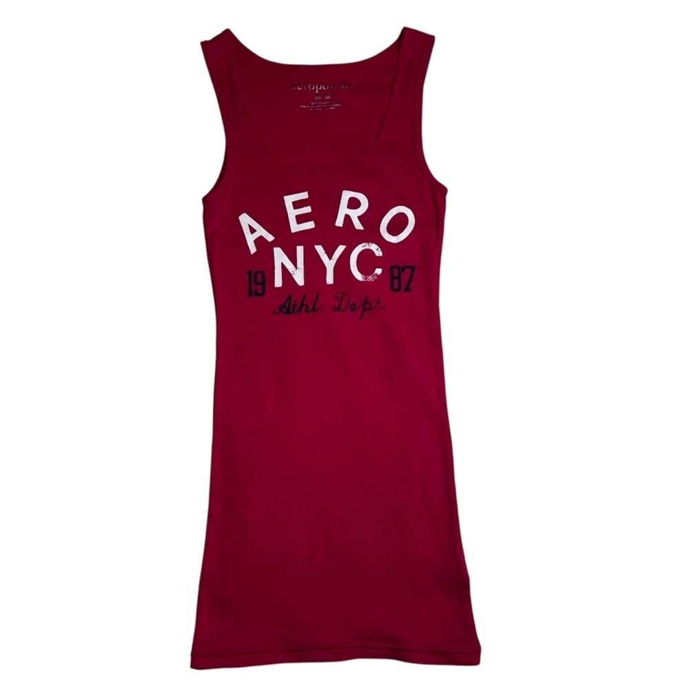 Aeropostale Red Pink Tank Top Size Medium Sleeveless Round Neck Form Fitting NEW - Picture 9 of 9